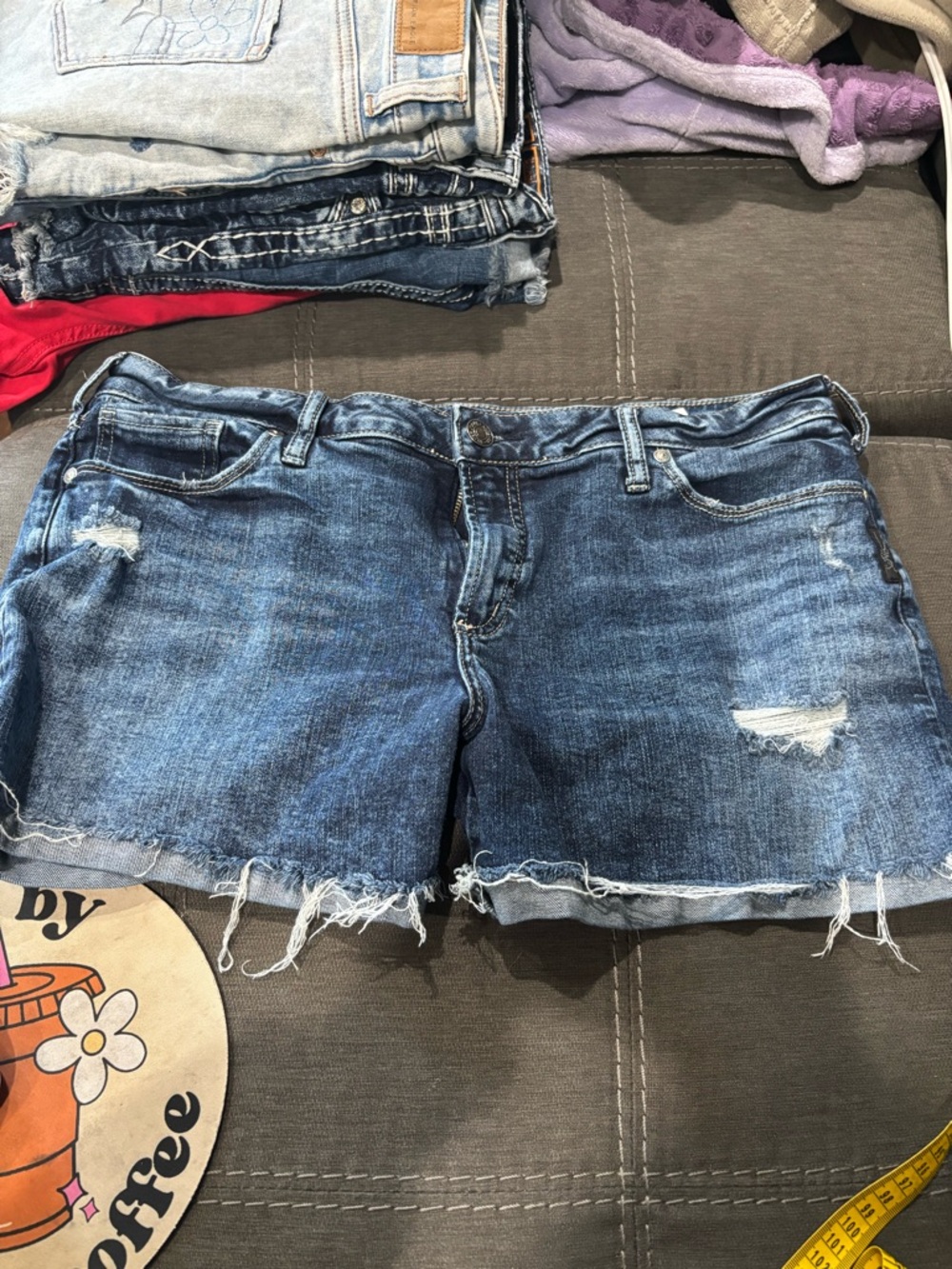 Silver Jeans Distressed Women's Denim Shorts - Blue